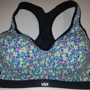 Victoria's Secret Sports Bra VSX 34D Floral/Black